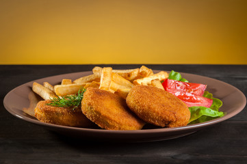 fish burger  and chips
