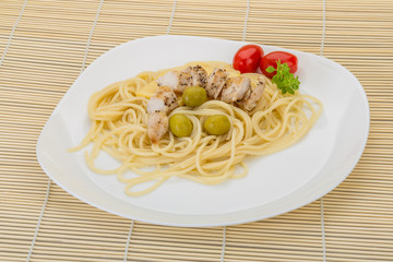 Spaghetti with chicken