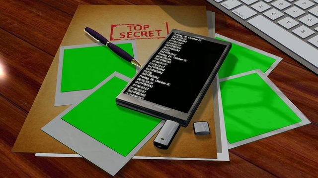 espionage program scans smartphone on secret file green screen