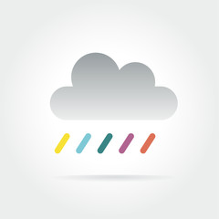 Abstract colored vector cloud icon isolated on white