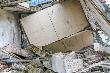 earthquake  house after May 12,2008  at beichuan,mianyang,china