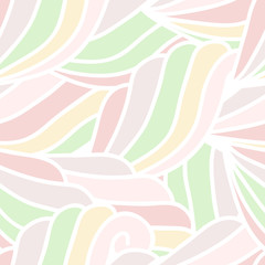Fototapeta na wymiar abstract hand-drawn waves pattern, seamless floral vector backgr