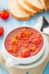 Vegetable soup in a bowl