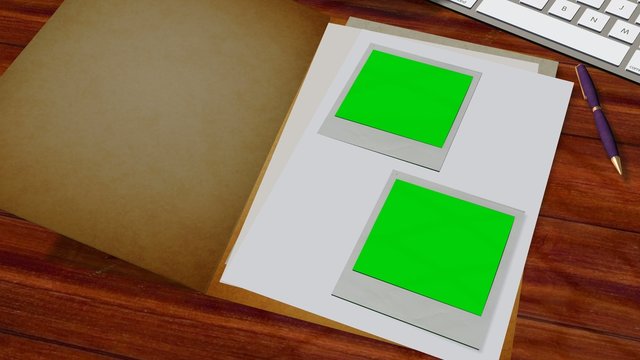 Secret Files opens animation with green screen pictures inside