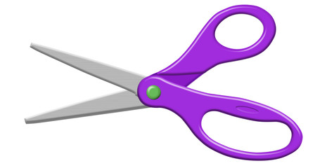 Purple Open Scissors