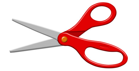 Red Open Scissors