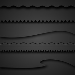 Black divider set with shadow vector