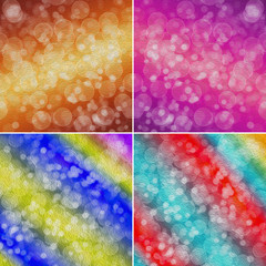 set of painting backgrounds with circles details
