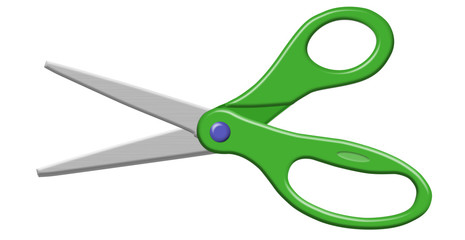 Green Open Scissors