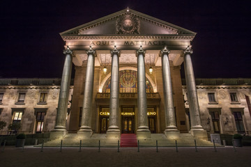 kurhaus in wiesbaden germany at night