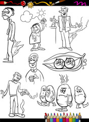 sayings set cartoon coloring page