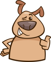 winking dog cartoon illustration