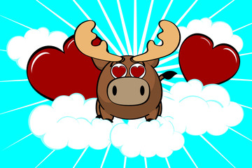 reindeer ball cute cartoon background2