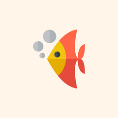 Fototapeta premium Fish. Flat Icon
