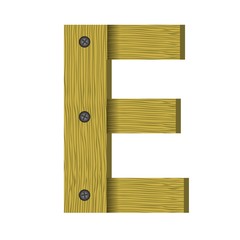 wood letter E