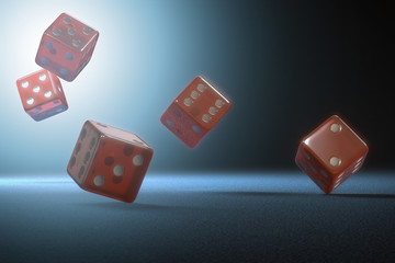 Red dices. Clipping path included.
