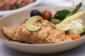 Grilled Salmon steak
