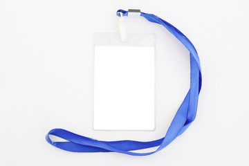 Identification card on white