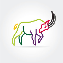 2015 vector goat symbol isolated on white background