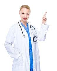 Doctor with finger point up