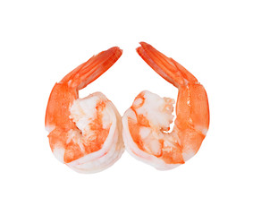 Boiled shrimp isolated on white background