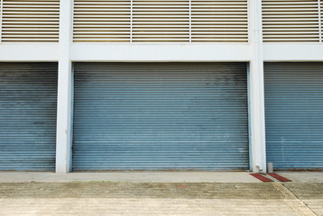 Warehouse with shutter door