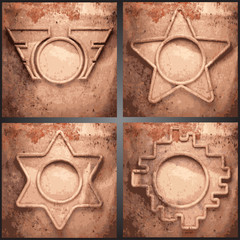 Vector metal background set