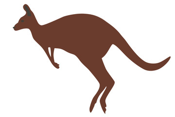 カンガルーのイラスト　左向き