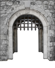 Medieval castle main enter or gate isolated © Andrey Kuzmin