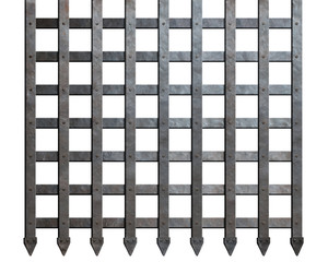Medieval metal bars isolated