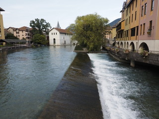 Detalle de Annecy con lluvia (Francia)
