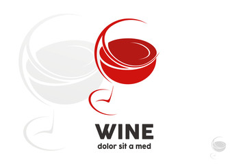 Glass of wine logo vector