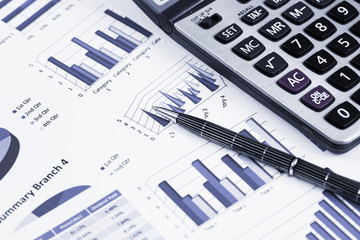 Showing business and financial report. Accounting