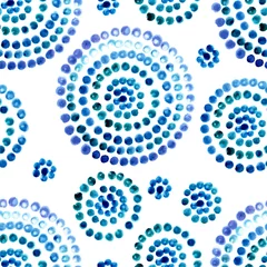 Gordijnen Aquarel cirkels naadloos patroon © Jane Lane