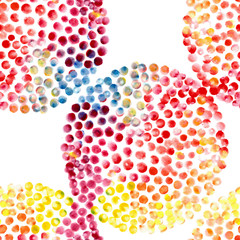 Watercolor circles seamless pattern