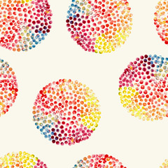 Watercolor circles seamless pattern