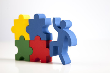 concept of teamwork, people and icons