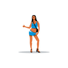 Hitchhiking prostitute vector sign