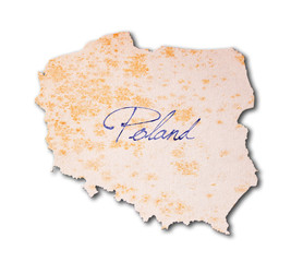 Naklejka premium Poland - Old paper with handwriting