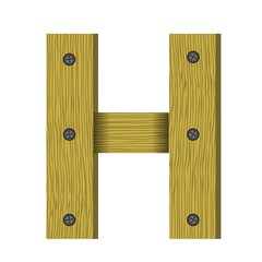 wood letter H