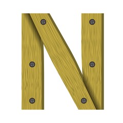 wood letter N
