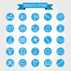 medical icons in circle