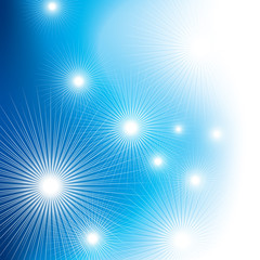 blue background with stars and light