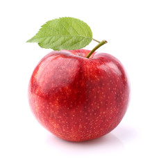 Red apple with leaf