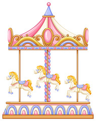 A merry-go-round rotating ride © blueringmedia