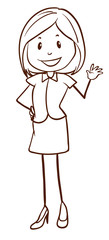A simple sketch of an office girl