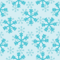 winter background, vector seamless pattern with snowflakes