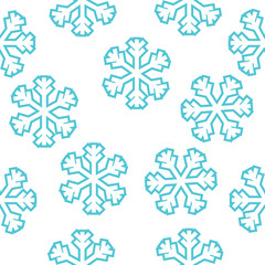 winter background, vector seamless pattern with snowflakes