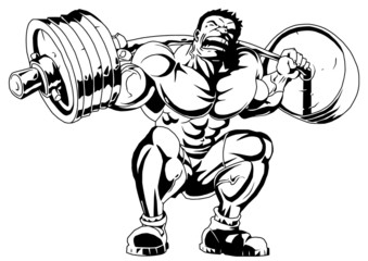 bodybuilder trains