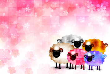 未　年賀状　背景